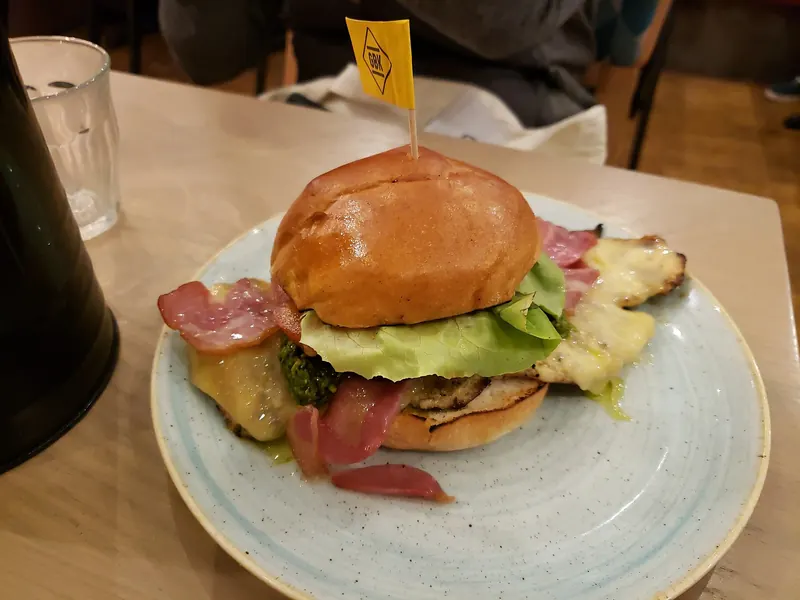 Chicken fillet burger in a bun
