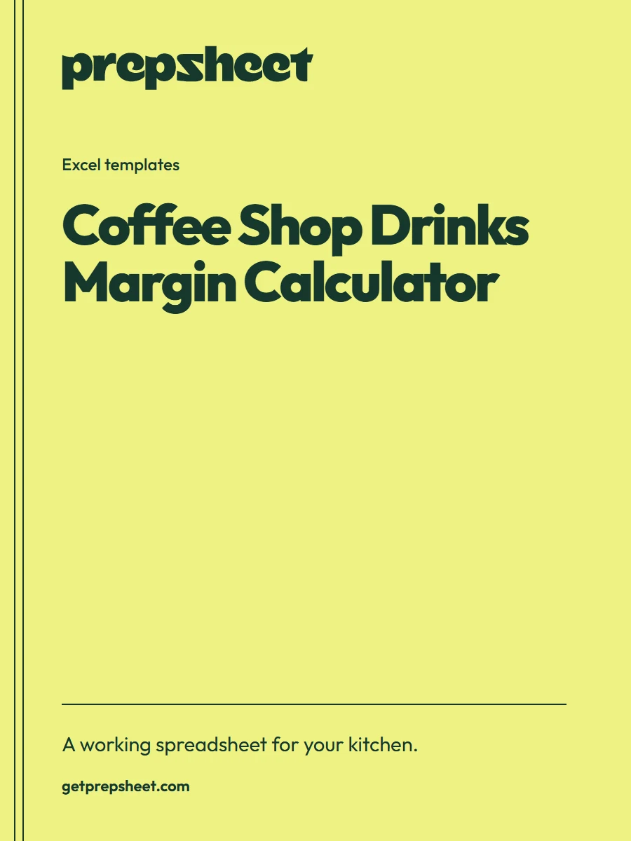 Coffee Shop Drinks Margin Calculator — ChefSums Excel template