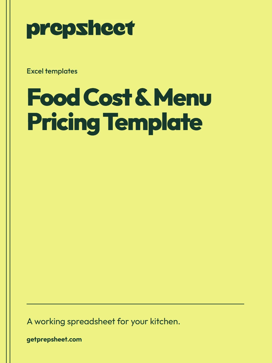 Food Cost & Menu Pricing Template — ChefSums Excel template