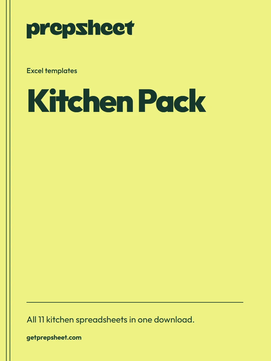 ChefSums Kitchen Pack (all 11 tools) — ChefSums Excel template